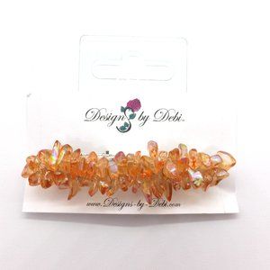 Barrette Peach AB Glass Bead Hair Jewelry